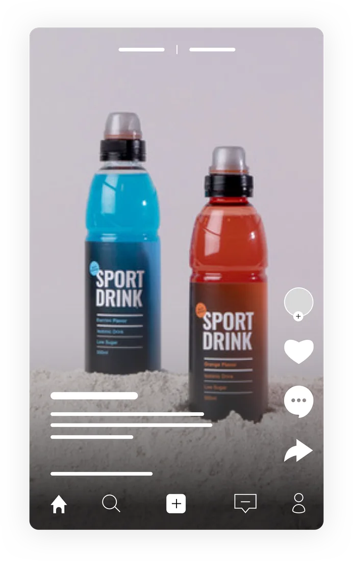 A product ad composed in the ASN editor, previewed as it appears in a social feed.